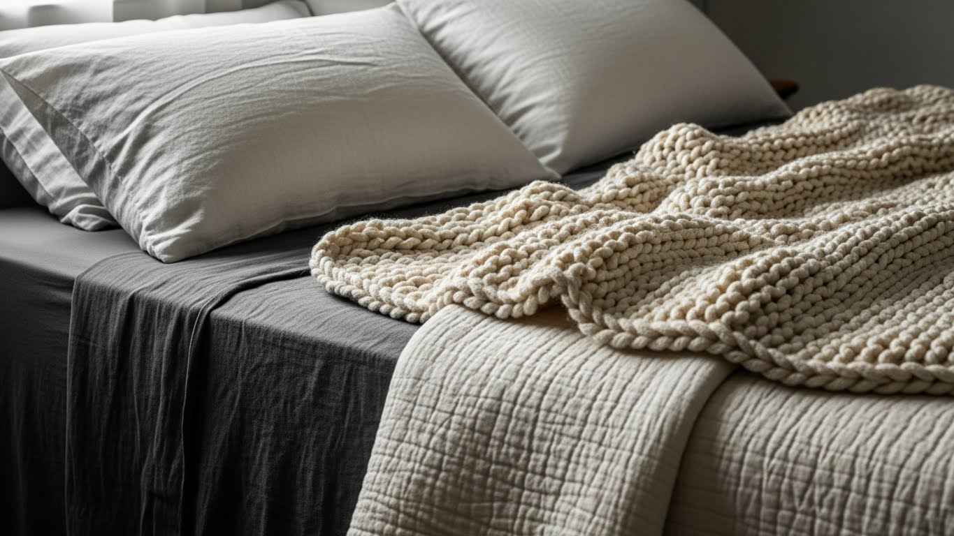 Textured Bedding for a Soft Contrast