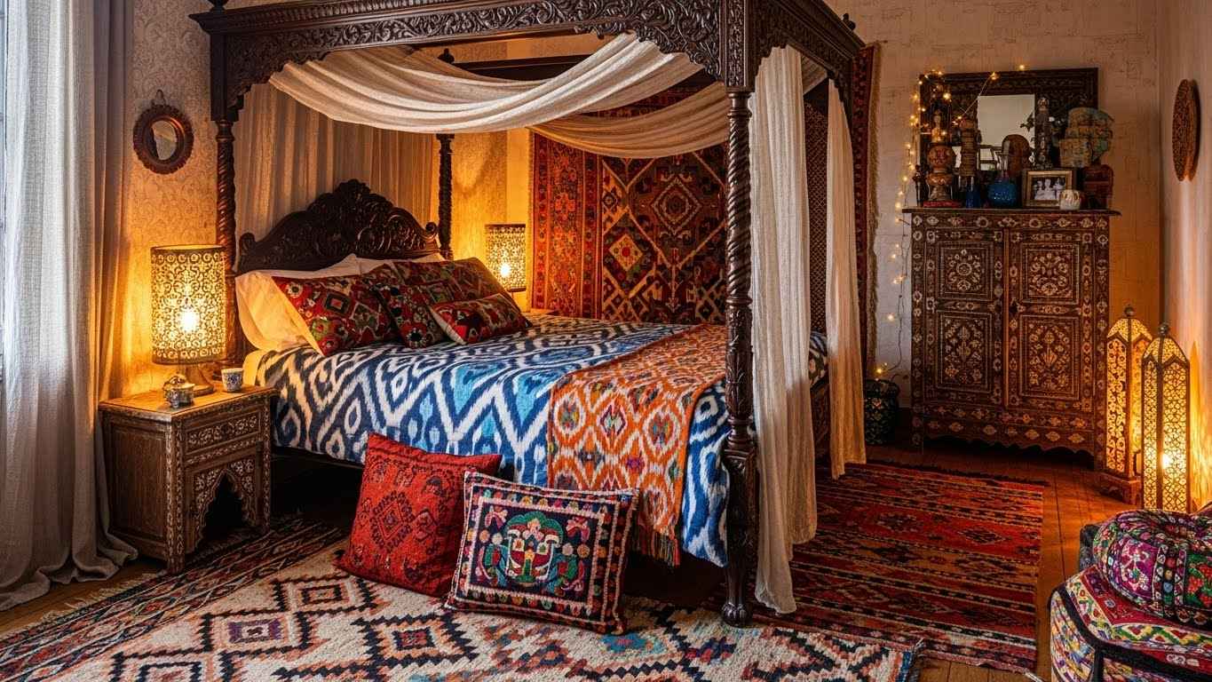 The Eclectic Globally-Inspired Canopy Bed