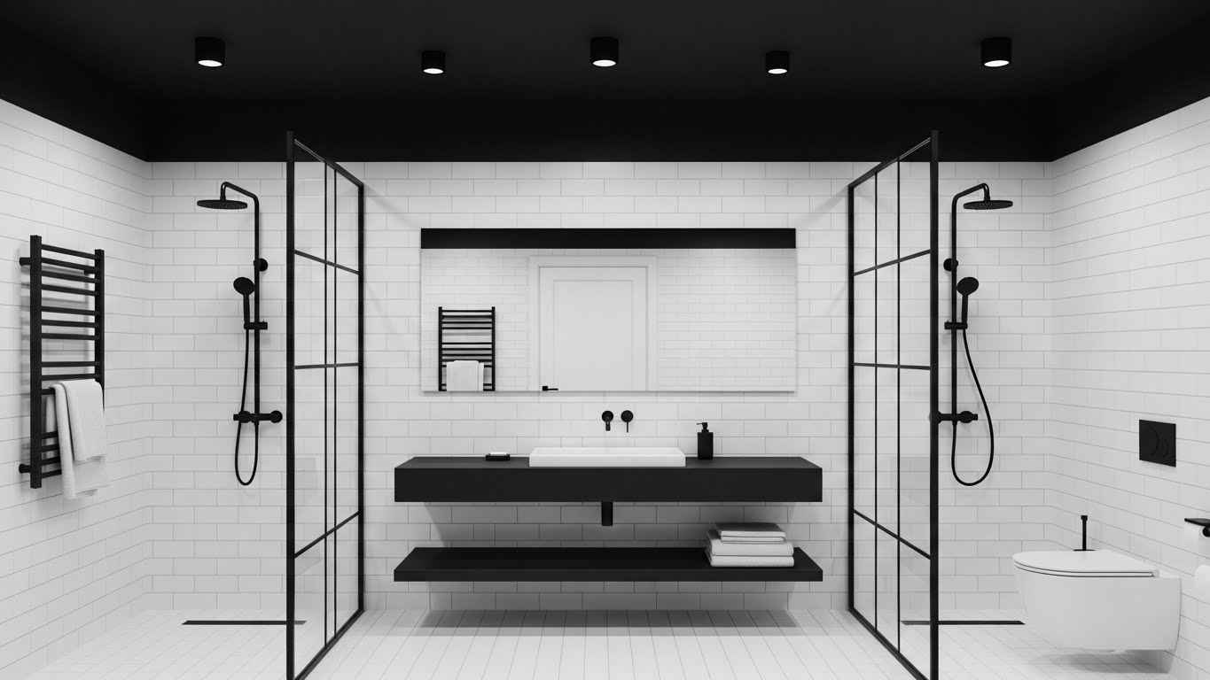 The High-Contrast Bathroom