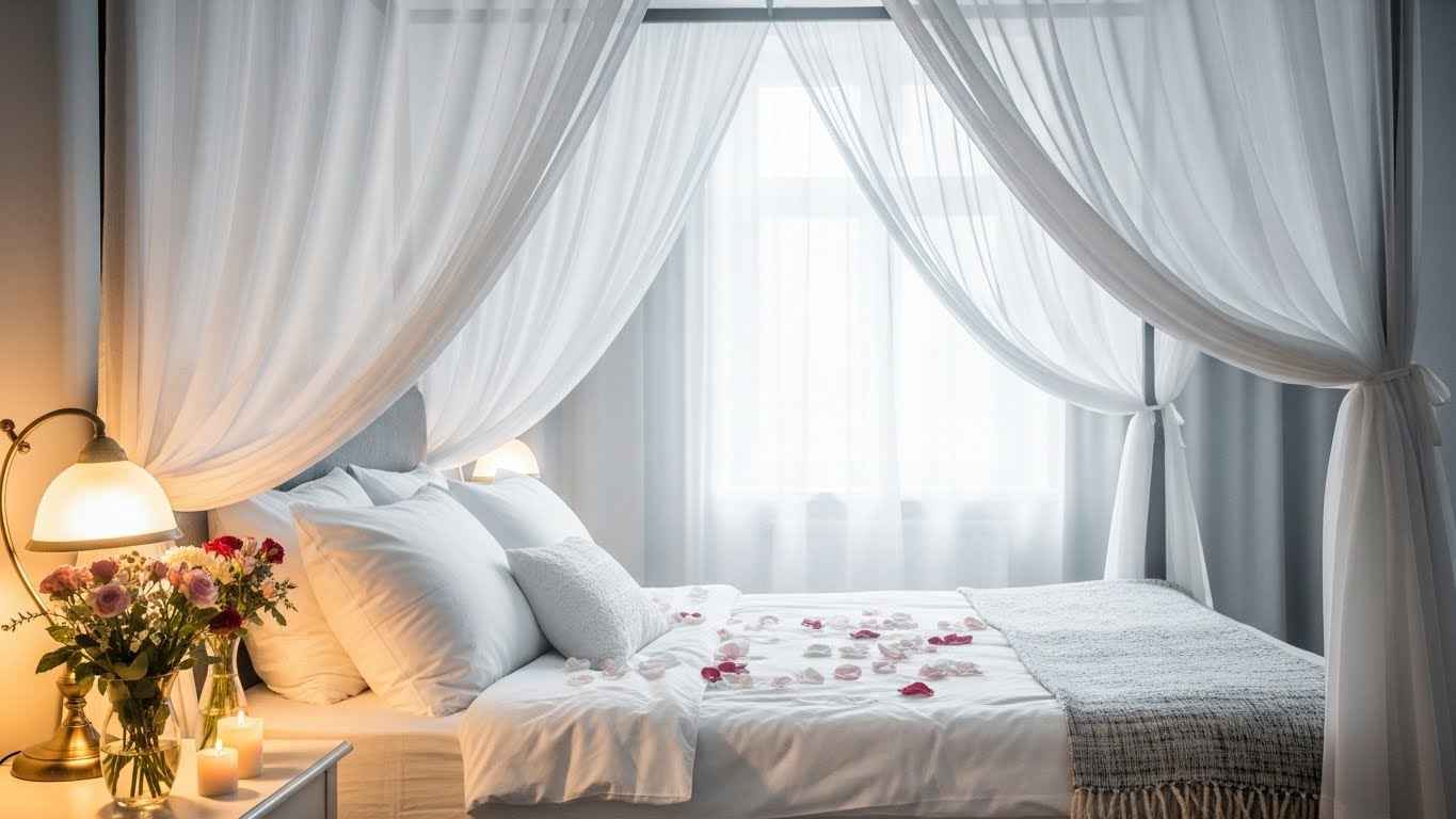 The Romantic Sheer Fabric Canopy Nook