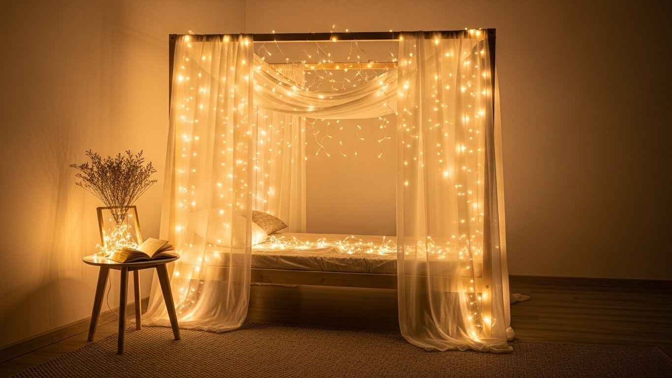 The Whimsical Fairy Light Canopy Escape