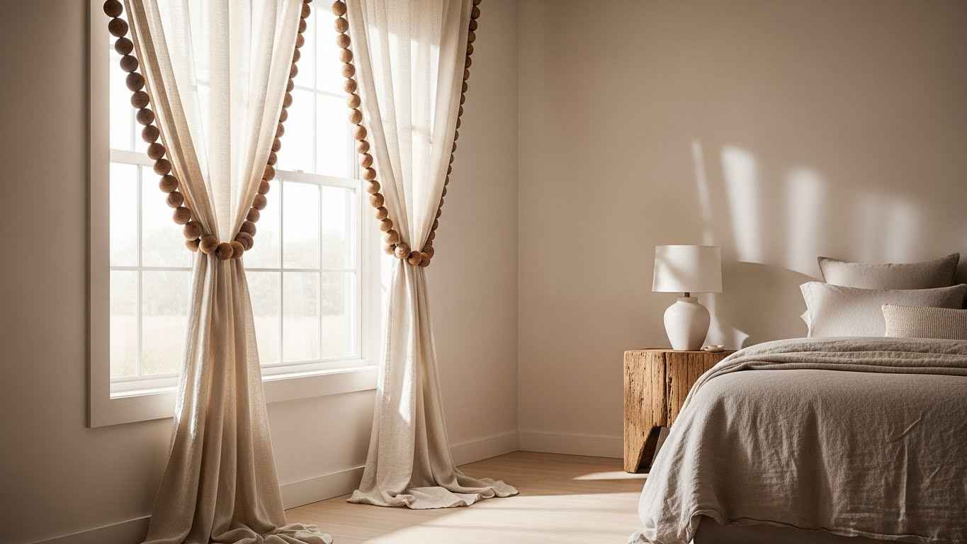 Wooden Bead Tie-Backs for Texture