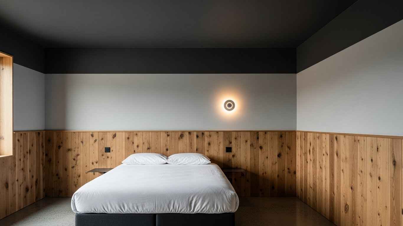 Dark Ceiling, Warm Wood Balance