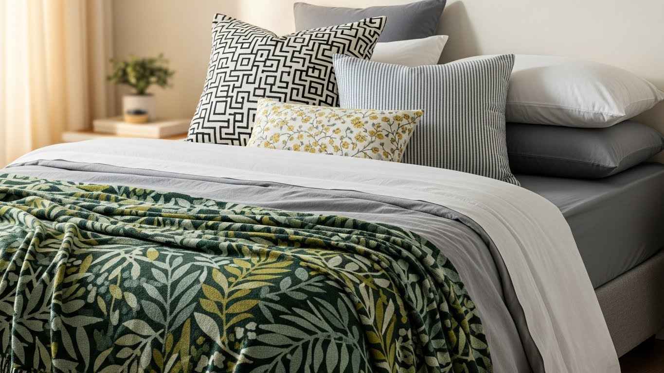 Layered Leaf-Print Textiles