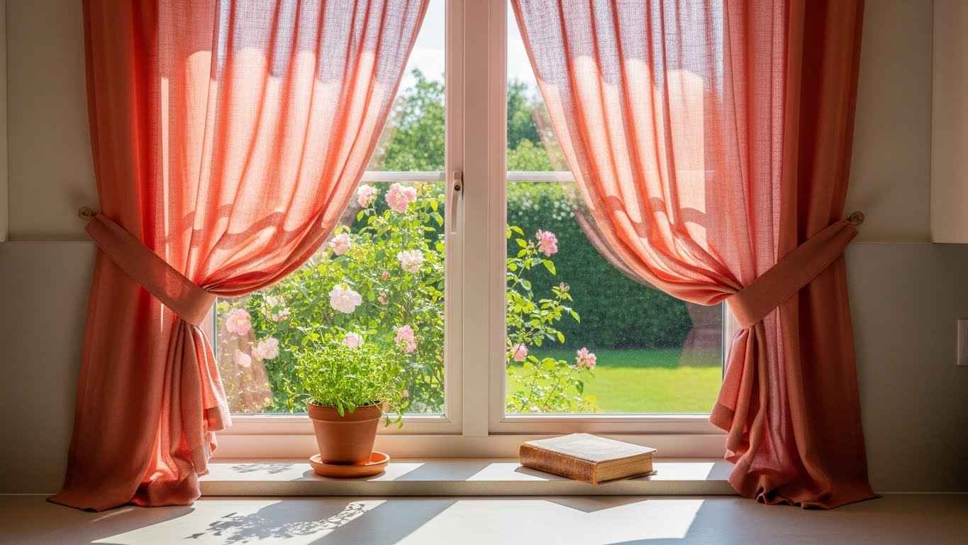 Soft Coral Window Treatments