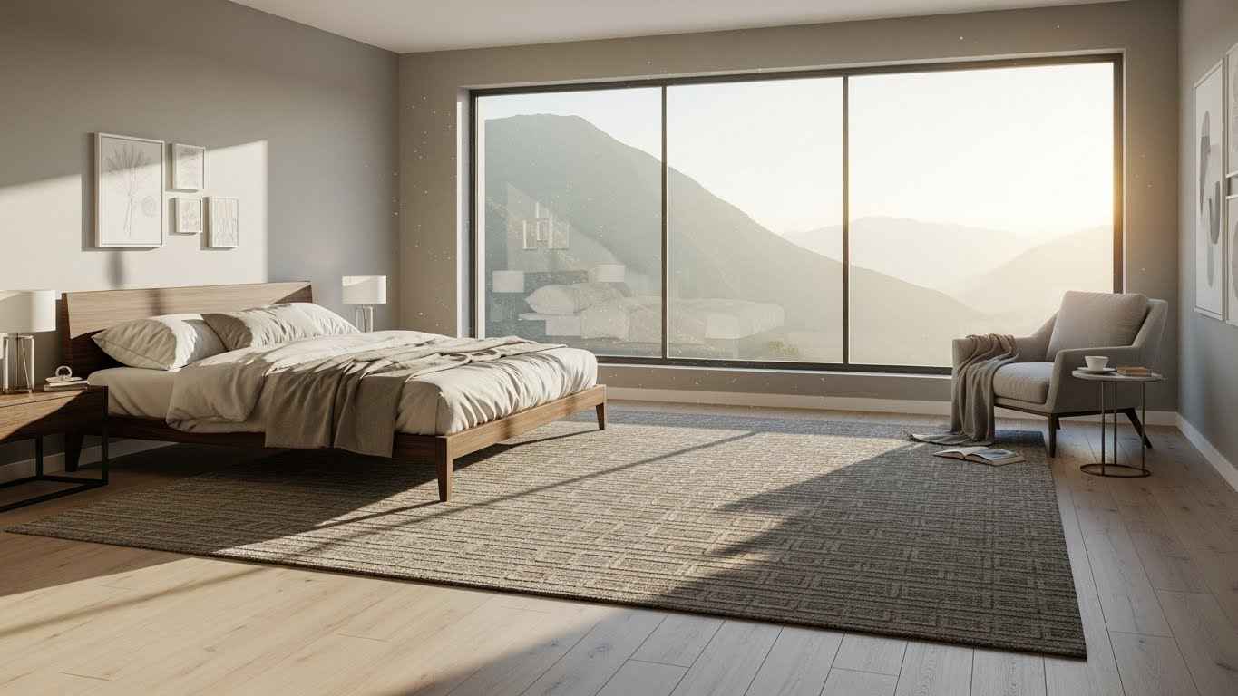 Use a Large Area Rug to Ground the Space