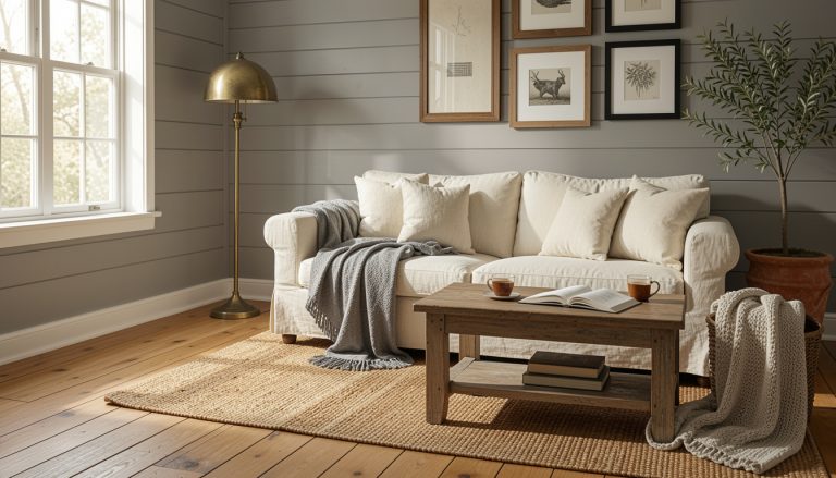 13 Farmhouse Grey Living Rooms With Soft Rustic Texture