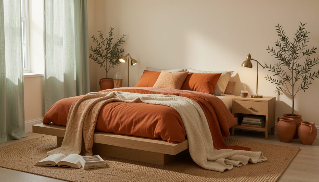 17 Orange Bedroom Ideas That Somehow Feel Calm, Not Loud