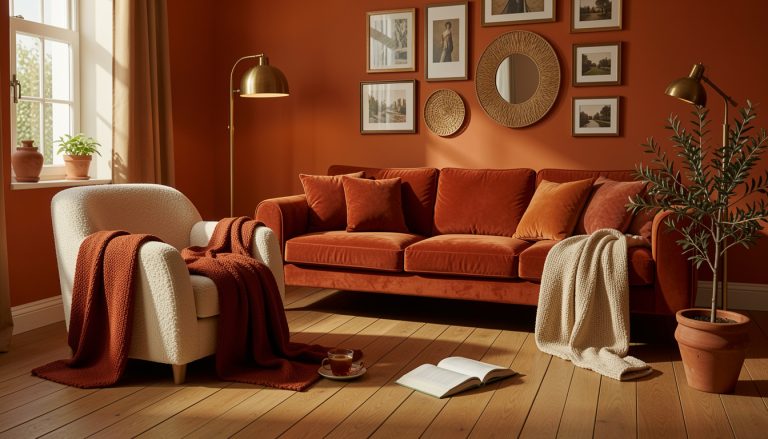 14 Burnt Orange Living Rooms With That Expensive Autumn Glow