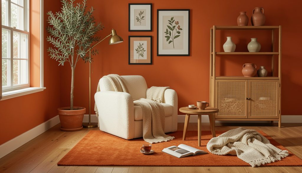 How to DIY Orange Room Decor Using Thrift Finds and Paint