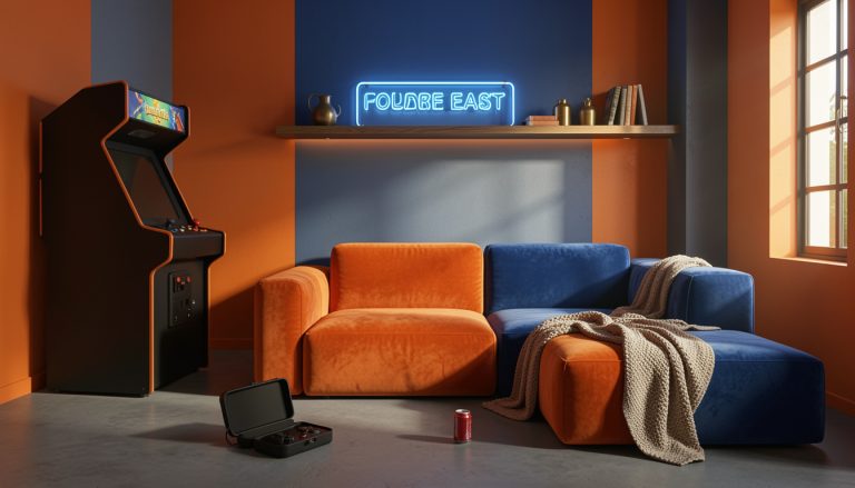 16 Orange and Blue Gaming Rooms With Serious Arcade Energy