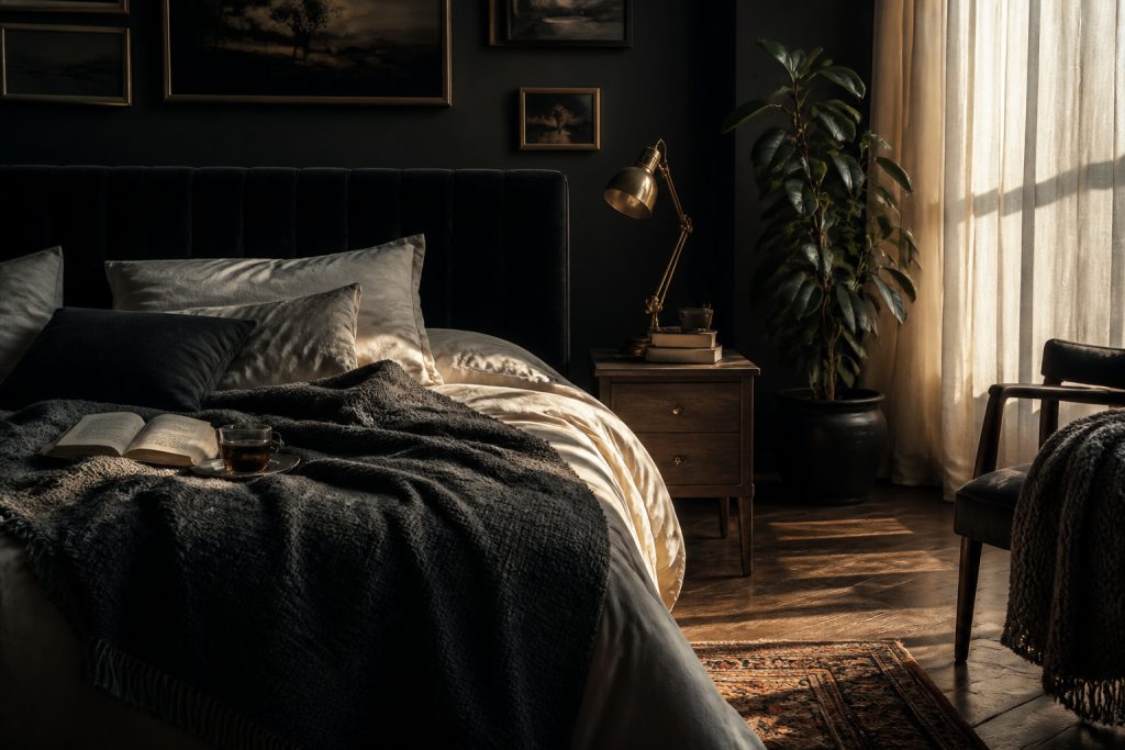 15 Black Halloween Bedroom Decor Finds for a Spooky, Grown Up Room
