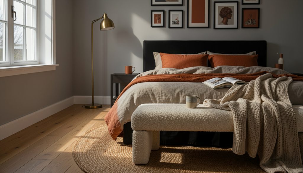 11 Black, Orange, and Gray Bedroom Looks With Real Adult Energy
