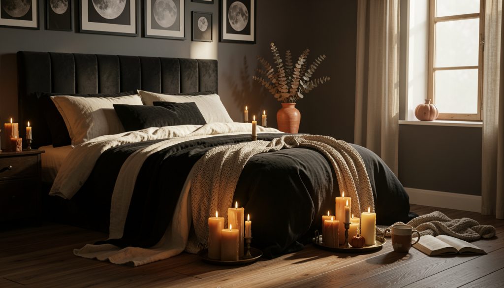 13 Spooky Halloween Bedroom Aesthetic Ideas With Candlelit Drama