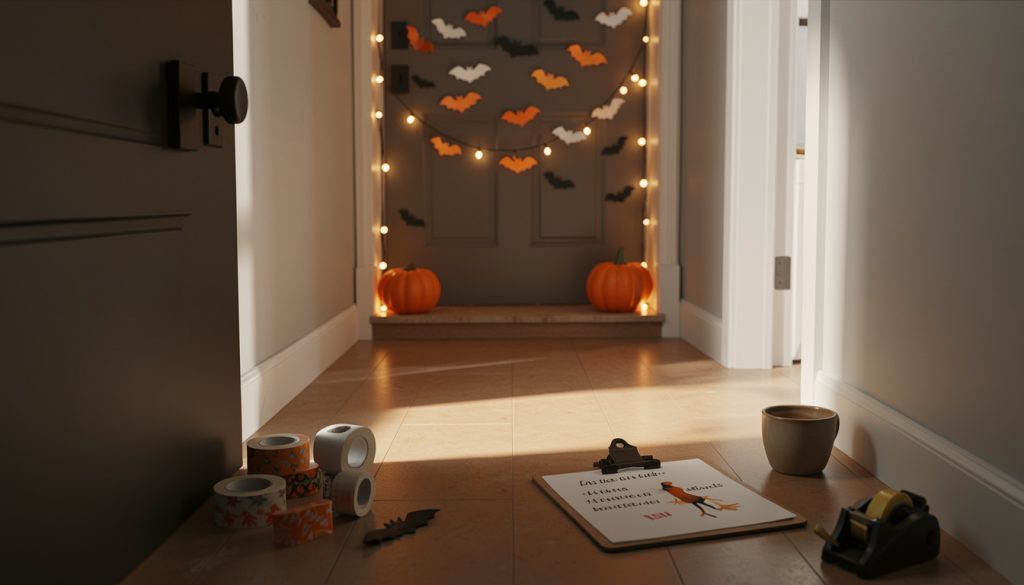 11 Easy Halloween Dorm Door Setups Using Paper, Tape, and Lights