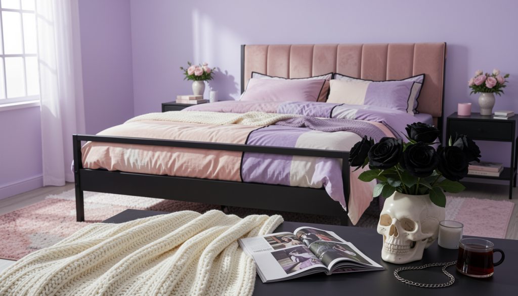 How to Decorate a Pastel Goth Bedroom Without Making It Look Cluttered